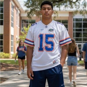 Nike White Jersey with Blue and Orange Details